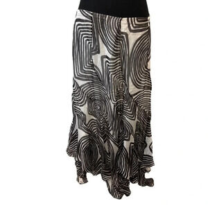 Vintage | Dana Buchman | 100% Silk Flowy Skirt W/ Asymmetrical Hem |  Size 10